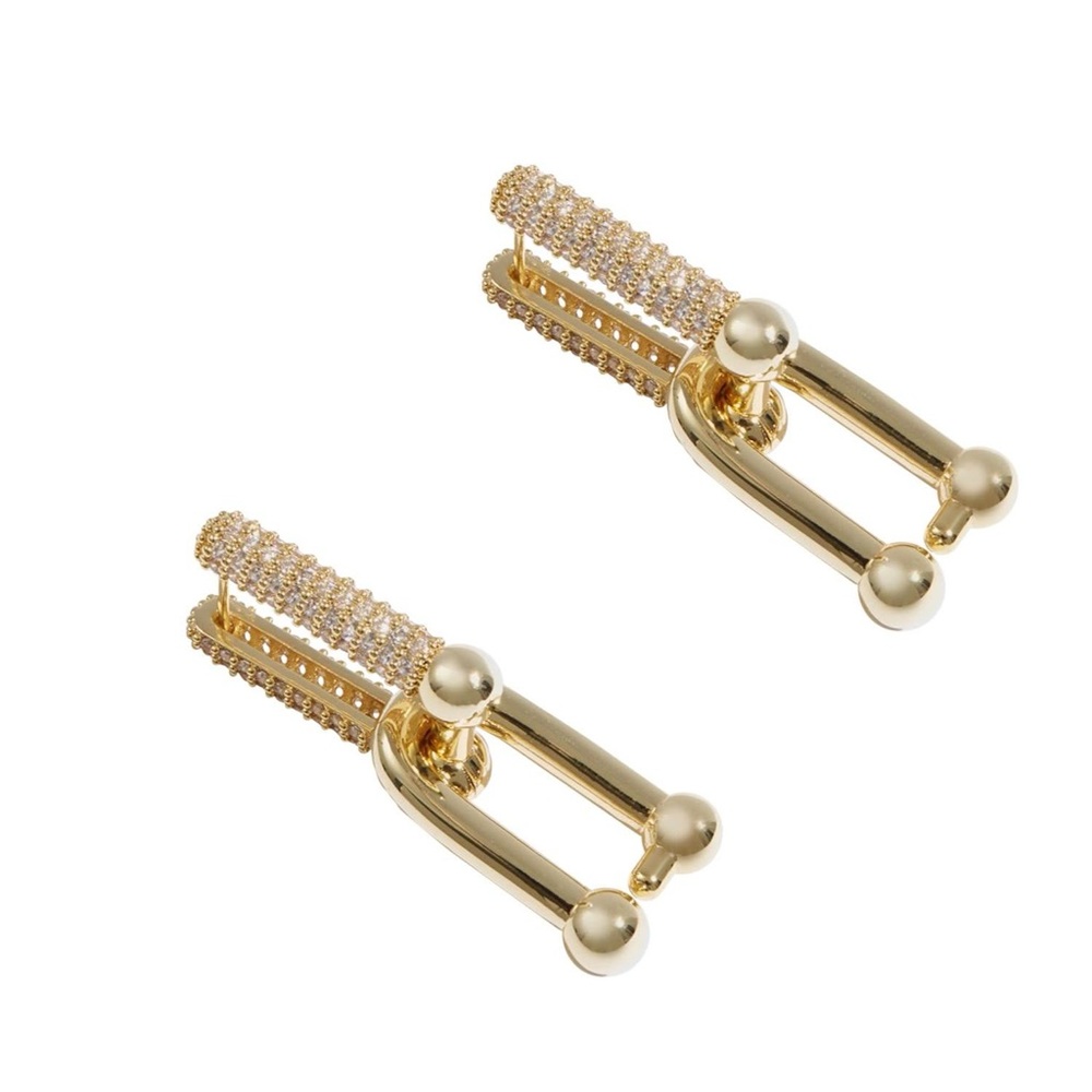 DRAE collection gold mega link earrings